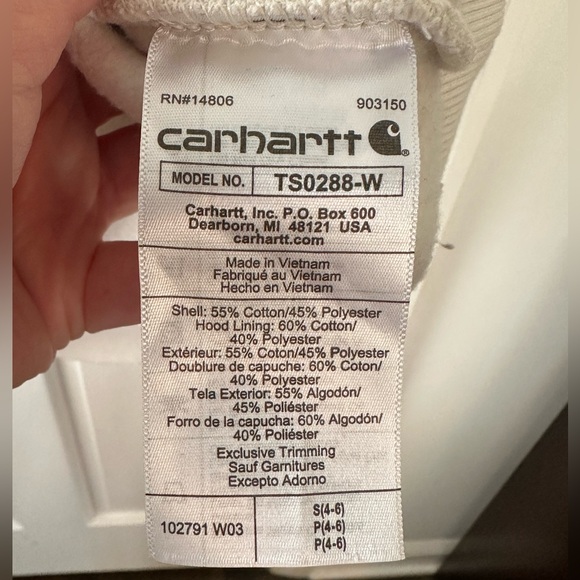 Carhartt Womens Relaxed Fit Midweight Logo Sleeve Graphic Sweatshirt - Picture 10 of 11